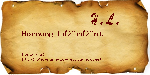 Hornung Lóránt névjegykártya