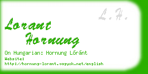 lorant hornung business card